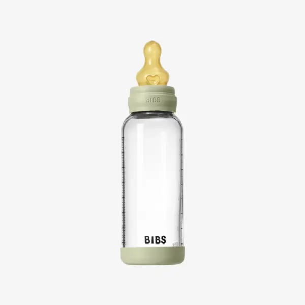 BIBS Baby Glass Bottle Set 240ml Latex - Sage