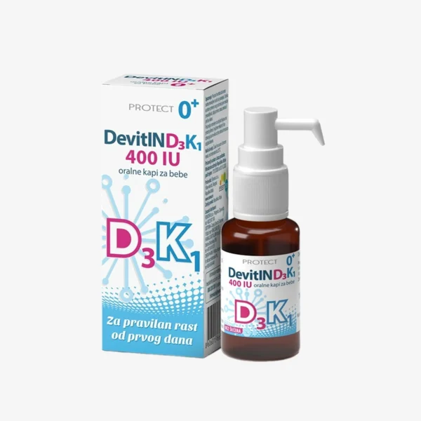 DevitIN D3K1 400 IU oralne kapi za bebe 10ml DevitIN D3K1 400 IU oralne kapi za bebe 10ml