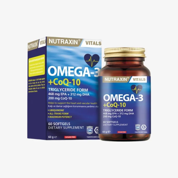 Nutraxin Omega 3 + CoQ10 60 softgel kapsula Nutraxin Omega 3 + CoQ10 60 softgel kapsula