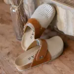 Ženske klompe Komfort - Bež-Braon kocka