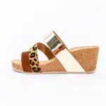 Zenske-papuce-Tricolor-Braon-Leopard-Zlatne Ženske papuče Tricolor - Braon-Leopard-Zlatne