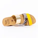 Ženske papuče Tricolor - Žute-Beli piton-Zlatne